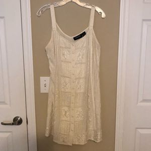 Natural white embroidered dress